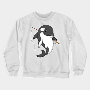 Orca as Fisher with Fishing rod Crewneck Sweatshirt